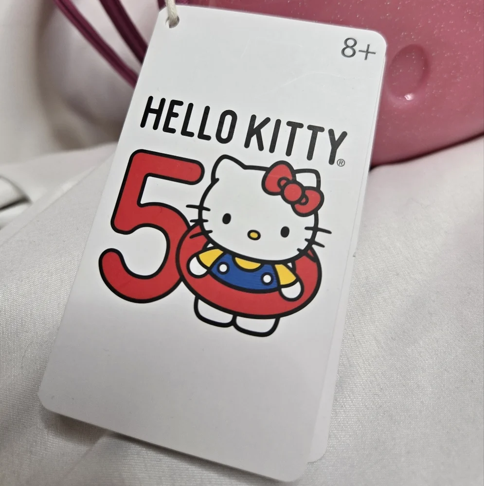 NEW Sanrio x Loungefly Hello Kitty‎ 50th anniversary pink glitter figural bag
